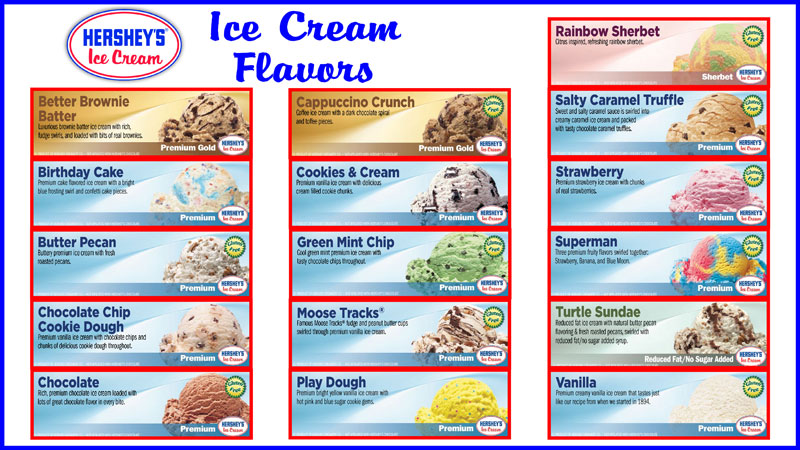 Rocky's Ice Cream Menu